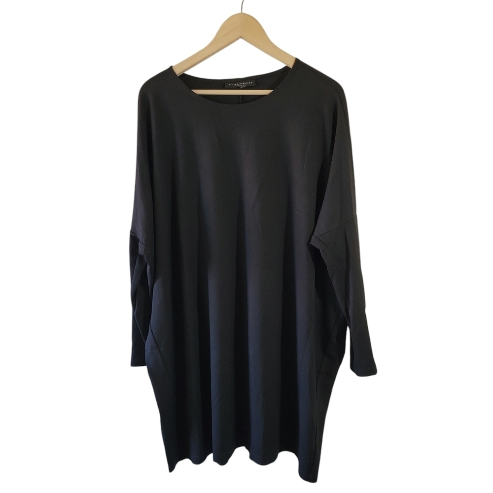 NEW Bryn Walker Black Jersey Knit Tunic Dress Sz M Oversize Minimalist Lagenlook